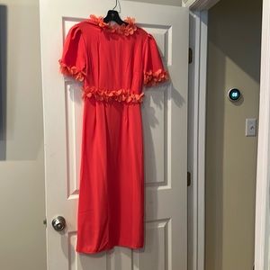 Red/orange crepe dress